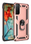 BFS Samsung Galaxy S21 Plus Kılıf Sofya Yüzüklü Silikon Kapak - Rose