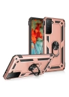 BFS  Samsung Galaxy S21 Plus Kılıf Sofya Yüzüklü Silikon Kapak - Rose