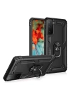BFS  Samsung Galaxy S21 Plus Kılıf Sofya Yüzüklü Silikon Kapak - Siyah