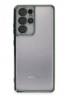 BFS Samsung Galaxy S21 Ultra Kılıf Lensli Silikon - Yeşil