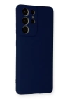 BFS  Samsung Galaxy S21 Ultra Kılıf Nano içi Kadife Silikon - Lacivert