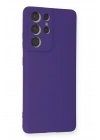 BFS  Samsung Galaxy S21 Ultra Kılıf Nano içi Kadife Silikon - Mor