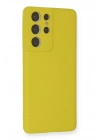 BFS  Samsung Galaxy S21 Ultra Kılıf Nano içi Kadife Silikon - Sarı