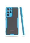 BFS  Samsung Galaxy S21 Ultra Kılıf Platin Silikon - Mavi