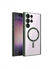 BFS Samsung Galaxy S22 Ultra Kılıf Kross Magneticsafe Kapak - Koyu Yeşil