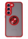 BFS  Samsung Galaxy S23 Kılıf Montreal Yüzüklü Silikon Kapak - Kırmızı