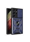 BFS  Samsung Galaxy S23 Ultra Kılıf Pars Lens Yüzüklü Silikon - Lacivert
