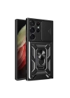 BFS  Samsung Galaxy S23 Ultra Kılıf Pars Lens Yüzüklü Silikon - Siyah