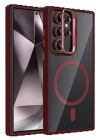 BFS Samsung Galaxy S23 Ultra Remim Lensli Magsafe Standlı Kapak - Bordo