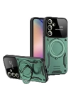 BFS  Samsung Galaxy S24 FE Kılıf Joy Lens Standlı Kapak - Koyu Yeşil