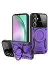 BFS  Samsung Galaxy S24 FE Kılıf Joy Lens Standlı Kapak - Mor