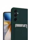 BFS  Samsung Galaxy S24 FE Kılıf Kelvin Kartvizitli Silikon - Koyu Yeşil
