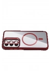 BFS Samsung Galaxy S24 FE Remim Lensli Magsafe Standlı Kapak - Bordo