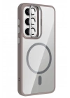 BFS Samsung Galaxy S24 FE Remim Lensli Magsafe Standlı Kapak - Titan Gri
