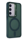 BFS  Samsung Galaxy S24 Flet Lens Magsafe Kapak - Koyu Yeşil