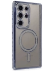 BFS  Samsung Galaxy S24 Ultra Kılıf Joke Simli Magneticsafe Kılıf - Mavi