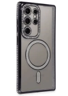 BFS  Samsung Galaxy S24 Ultra Kılıf Joke Simli Magneticsafe Kılıf - Siyah