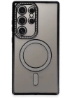 BFS  Samsung Galaxy S24 Ultra Kılıf Joke Simli Magneticsafe Kılıf - Siyah