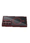 BFS Samsung Galaxy S24 Ultra Remim Lensli Magsafe Standlı Kapak - Bordo