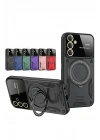 BFS Samsung Galaxy S25 Plus Kılıf Joy Lens Standlı Kapak - Siyah