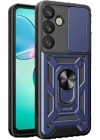 BFS  Samsung Galaxy S25 Plus Kılıf Pars Lens Yüzüklü Silikon - Lacivert