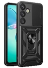 BFS  Samsung Galaxy S25 Plus Kılıf Pars Lens Yüzüklü Silikon - Siyah
