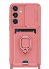 BFS  Samsung Galaxy S25 Plus Kılıf Zuma Kartvizitli Yüzüklü Silikon - Pembe