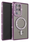 BFS  Samsung Galaxy S25 Ultra Kılıf Joke Simli Magneticsafe Kılıf - Derin Mor