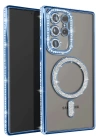 BFS  Samsung Galaxy S25 Ultra Kılıf Joke Simli Magneticsafe Kılıf - Mavi