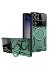 BFS  Samsung Galaxy S25 Ultra Kılıf Joy Lens Standlı Kapak - Koyu Yeşil
