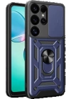 BFS  Samsung Galaxy S25 Ultra Kılıf Pars Lens Yüzüklü Silikon - Lacivert