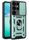 BFS  Samsung Galaxy S25 Ultra Kılıf Pars Lens Yüzüklü Silikon - Yeşil
