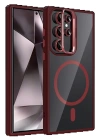 BFS Samsung Galaxy S25 Ultra Remim Lensli Magsafe Standlı Kapak - Bordo