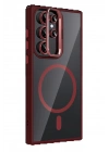 BFS Samsung Galaxy S25 Ultra Remim Lensli Magsafe Standlı Kapak - Bordo
