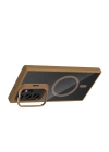 BFS Samsung Galaxy S25 Ultra Remim Lensli Magsafe Standlı Kapak - Kahverengi