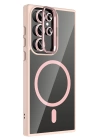 BFS Samsung Galaxy S25 Ultra Remim Lensli Magsafe Standlı Kapak - Pembe