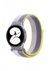 BFS  Samsung Galaxy Watch 4 Hasırlı Cırtcırtlı Kordon - Gri-Beyaz