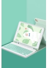 BFS Samsung Galaxy X200 Tab A8 10.5 Kılıf KC01 Smart Klavyeli Tablet Kılıfı - Açık Yeşil