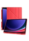 BFS  Samsung Galaxy X610 Tab S9 FE Plus 12.4 Kılıf Kalemlikli Mars Tablet Kılıfı - Kırmızı