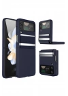 BFS Samsung Galaxy Z Flip 3 Kılıf Belt Flip Kapak - Lacivert