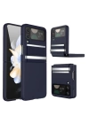 BFS Samsung Galaxy Z Flip 4 Kılıf Belt Flip Kapak - Lacivert