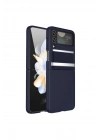 BFS Samsung Galaxy Z Flip 4 Kılıf Belt Flip Kapak - Lacivert