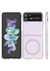 BFS  Samsung Galaxy Z Flip 4 Kılıf Magneticsafe Şeffaf Silikon - Şeffaf
