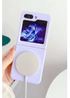 BFS  Samsung Galaxy Z Flip 5 Kılıf Mata Fold Kapak - Lila