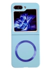 BFS  Samsung Galaxy Z Flip 5 Kılıf Mata Fold Kapak - Sierra Blue
