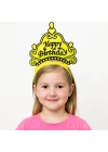BFS Sarı Happy Birthday Prenses Tacı – Doğum Günü Taç Aksesuarı