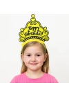 BFS  Sarı Happy Birthday Prenses Tacı – Doğum Günü Taç Aksesuarı