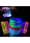 BFS  Sarı Led Işıklı Baskı Yapılabilen Pilli Bileklik Bilezik 1,5 cm Genişlik