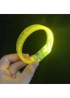 BFS Sarı Led Işıklı Baskı Yapılabilen Pilli Bileklik Bilezik 1,5 Cm Genişlik