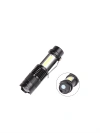 BFS Şarjlı LED El Feneri - 14500 Pil Dahil, 4 Işık Modu, Mini Boy